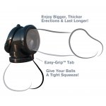 ELASTYCZNY PIERŚCIEŃ NA PENISA I JĄDRA CZARNY 7CM