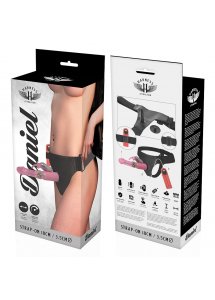 DANIEL - UPRZĄŻ STRAP-ON Z WIBRATOREM KRÓLICZEK 18 X 3.5CM