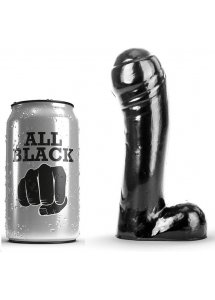 GŁADKIE REALISTYCZNE CZRNE DILDO ALL BLACK 15CM