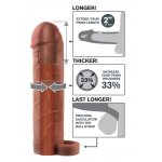 FANTASY X-TENSIONS - NAKŁADKA NA PENISA 33% WIĘKSZY PENIS +5.1CM BRĄZ 19CM