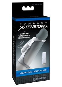 FANTASY X-TENSIONS - PRZEZROCZYSTA NAKŁADKA NA PENISA Z VIBRO-BULLETEM 14CM