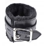 FETISH - WYGODNE KAJDANKI Z ŁAŃCUSZKIEM I FUTERKIEM W ŚRODKU CZARNY