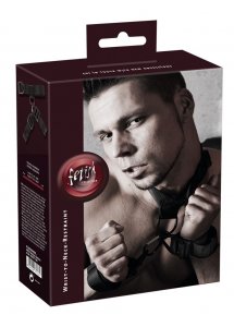 FETISH COLLECTION - 2IN1 OBROŻA Z KAJDANKAMI NA SZYJE