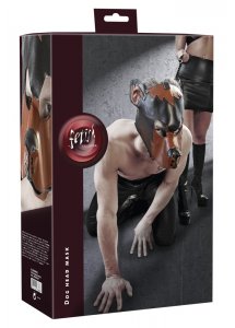 FETISH COLLECTION - MASKA W KSZTAŁCIE PSA CZARNY/BRĄZOWY