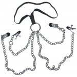 FETISH COLLECTION - UPRZĄŻ ŁAŃCUCHOWA Z ZACISKAMI 