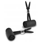 FETISH - CZARNE ZACISKI NA SUTKI Z GORĄCYMI WIBRACJAMI I STYMULACJĄ