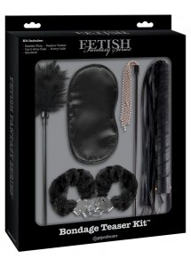 FETISH - 5-CZĘŚCIOWY ZESTAW DO ZABAW BDSM CZARNY