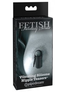 FETISH - CZARNE WIBRUJĄCE ZACISKI NA SUTKI Z MROWIENIEM I STYMULACJĄ