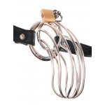 FETISH FANTASY EXTREME - SREBRNA KLATKA NA PENISA Z PASEM KŁÓDKĄ I KLUCZYKIEM