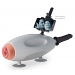 FETISH FANTASY SERIES - 2IN1 BIAŁA SEX-MASZYNA Z MASTURBATOREM I 2 WYMIENNE DILDA