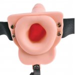 FETISH FANTASY SERIES - STRAP-ON Z PUSTYM NATURALNYM DILDO I 10 TRYBAMI WIBRACJI