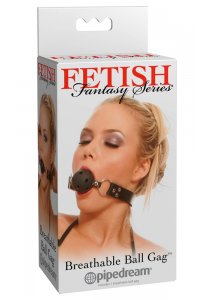 FETISH FANTASY SERIES - CZARNY KNEBEL KULOWY Z DZIURKAMI DO ODDYCHANIA