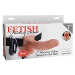FETISH FANTASY SERIES - STRAP-ON Z NATURALNYM ZAKRZYWIONYM WIBRATOREM CIELISTY