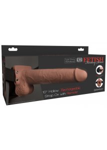 FETISH FANTASY SERIES - STRAP-ON Z WIBRATOREM I DZIURĄ NA PENISA + PILOT