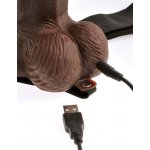 FETISH FANTASY SERIES - UPRZĄŻ STRAP-ON Z NATURALNYM CIEMNYM WIBRATOREM + PILOT