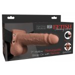 FETISH FANTASY SERIES - UPRZĄŻ STRAP-ON Z PUSTYM NATURALNYM WIBRATOREM 21CM