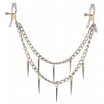 FETISH FANTASY SERIES - ZACISKI NA SUTKI Z OZDOBNYM PODWÓJNYM ŁAŃCUCHEM