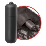 FETISH FANTASY SERIES - KORONKOWE CZARNE STRINGI Z VIBRO-BULLETEM