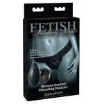 FETISH - CZARNY MAŁY VIBRO-BULLET Z PILOTEM I 10 TRYBAMI WIBRACJI ORAZ STRINGAMI