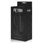 FETISH SUBMISSIVE - CZARNY SKÓRZANY WEGAŃSKI PEJCZ/FLOGGER 28CM