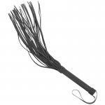 FETISH SUBMISSIVE - CZARNY SKÓRZANY WEGAŃSKI PEJCZ/FLOGGER 28CM