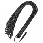 FETISH SUBMISSIVE - CZARNY SKÓRZANY WEGAŃSKI PEJCZ/FLOGGER 28CM