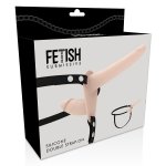 FETISH SUBMISSIVE - UPRZĄŻ STRAP-ON Z PODWÓJNYM CIELISTYM DILDO 15 i 8 CM