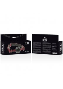 FETISH SUBMISSIVE - CZERWONY KNEBEL KULOWY Z DZIURKAMI DO ODDYCHANIA