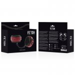 FETISH SUBMISSIVE - CZERWONE MANKIETY NA KOSTKI ZE SKÓRY WEGAŃSKIEJ