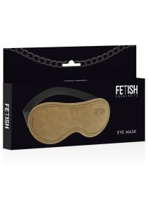 FETISH SUBMISSIVE - BRĄZOWA MASKA BDSM ZE SKÓRY WEGAŃSKIEJ