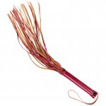 FETISH SUBMISSIVE - CZERWONY SKÓRZANY WEGAŃSKI PEJCZ/FLOGGER 28CM