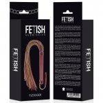FETISH SUBMISSIVE - CZERWONY SKÓRZANY WEGAŃSKI PEJCZ/FLOGGER 28CM