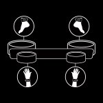 FETISH SUBMISSIVE - SKÓRZANE MANKIETY NA KOSTKI I NADGARSTKI  Z ROZDZIELACZEM