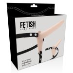 FETISH SUBMISSIVE - UPRZĄŻ STRAP-ON Z CIELISTYM WIBRATOREM 15CM