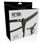 FETISH SUBMISSIVE - UPRZĄŻ STRAP-ON Z CZARNYM WIBRATOREM 15CM