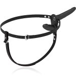 FETISH SUBMISSIVE - UPRZĄŻ STRAP-ON Z CZARNYM PODWÓJNYM WIBRATOREM 15 i 8CM
