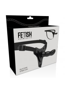 FETISH SUBMISSIVE - UPRZĄŻ STRAP-ON Z CZARNYM DILDO G-SPOT 16CM