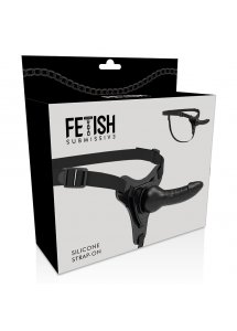  FETISH SUBMISSIVE - UPRZĄŻ STRAP-ON Z CZARNYM DILDO G-SPOT 16CM