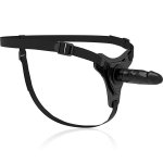 FETISH SUBMISSIVE - UPRZĄŻ STRAP-ON Z CZARNYM DILDO G-SPOT 15CM