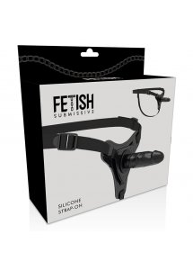 FETISH SUBMISSIVE - UPRZĄŻ STRAP-ON Z CZARNYM DILDO G-SPOT 15CM