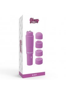 GLOSSY - KIESZONKOWY MASAŻER KURT 4 GŁOWICE FIOLETOWY