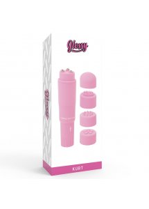 GLOSSY - KIESZONKOWY MASAŻER KURT 4 GŁOWICE RÓŻOWY