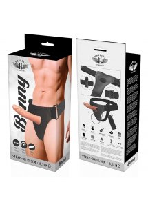 BENNY - UPRZĄŻ STRAP-ON Z NATURALNYM WIBRATOREM 15 X 4.5CM