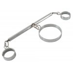 ZESTAW NIEWOLNICZY Z MANKIETEM KAJDANKAMI I PRĘGIERZEM - SREBRNE