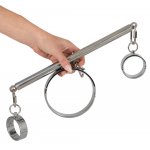 ZESTAW NIEWOLNICZY Z MANKIETEM KAJDANKAMI I PRĘGIERZEM - SREBRNE