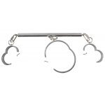 ZESTAW NIEWOLNICZY Z MANKIETEM KAJDANKAMI I PRĘGIERZEM - SREBRNE