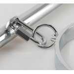 ZESTAW NIEWOLNICZY Z MANKIETEM KAJDANKAMI I PRĘGIERZEM - SREBRNE