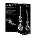 ICICLES - SZKLANE KORALIKI ANALNE Z UCHWYTEM