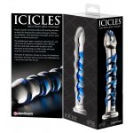 ICICLES - ZAKRZYWIONE SZKLANE DILDO Z WYPUSTKAMI