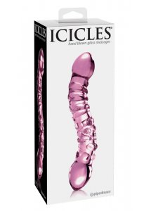 ICICLES - PODWÓJNE SZKLANE DILDO Z WYPUSTKAMI